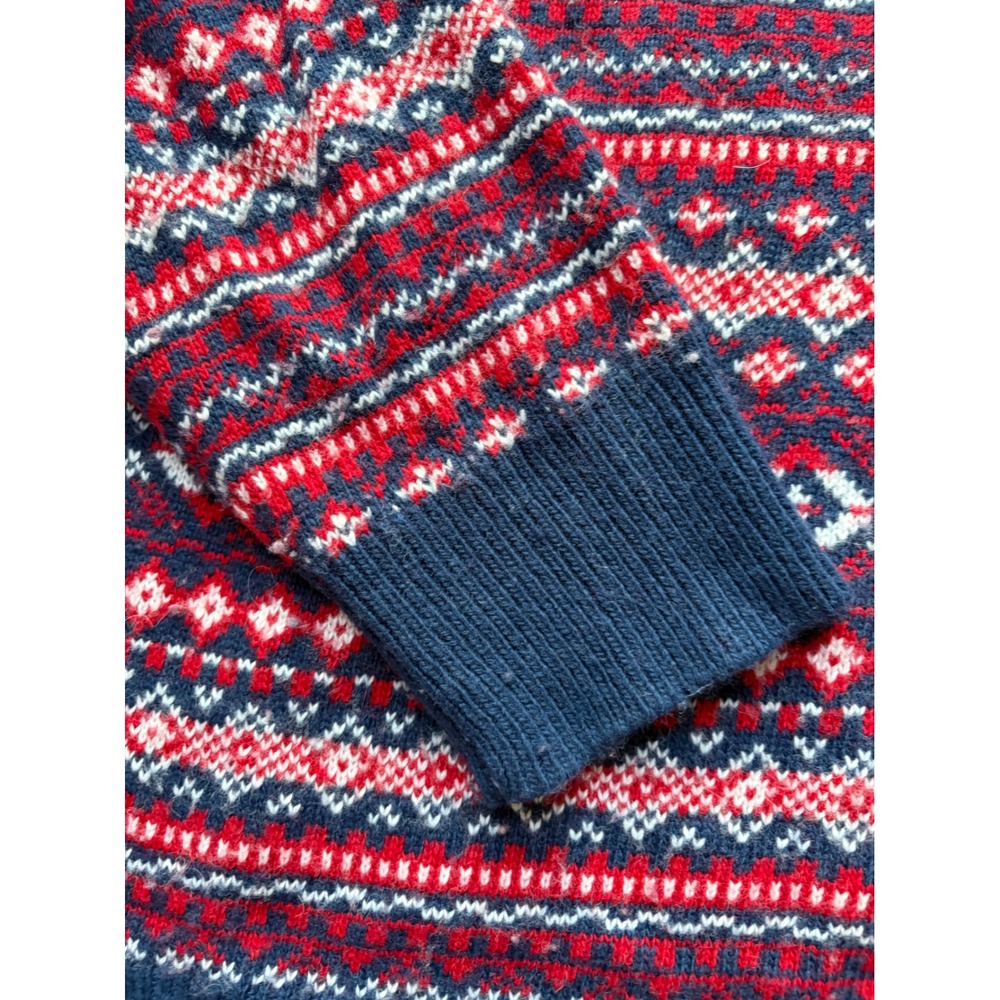 Vineyard Vines Sweater Medium Blue Red Fair Isle Knit Heritage Preppy Americana - Picture 8 of 11